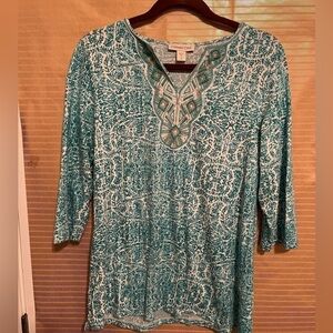 COLDWATER CREEK~TEAL BLOUSE~8-10